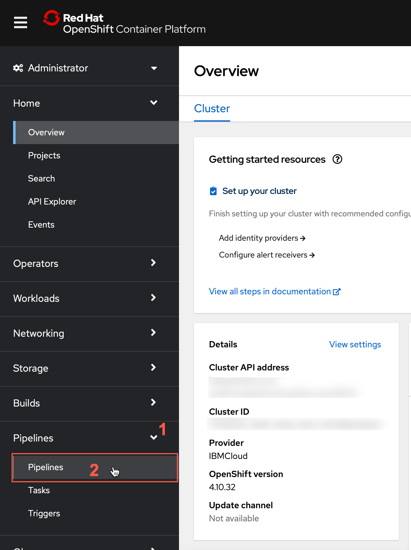 Navigate to Pipelines