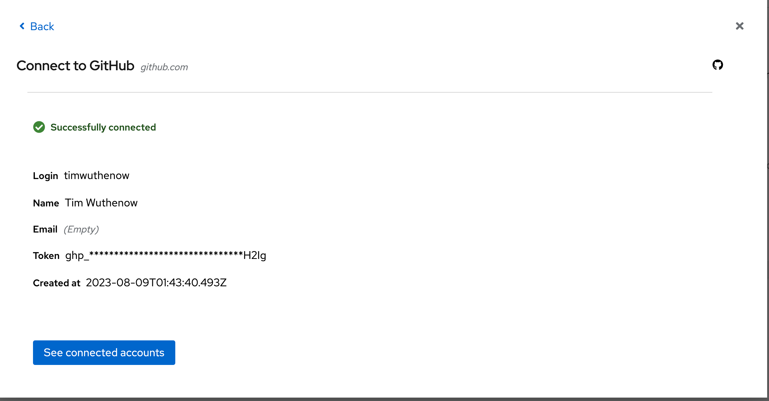 Successfully linked Git