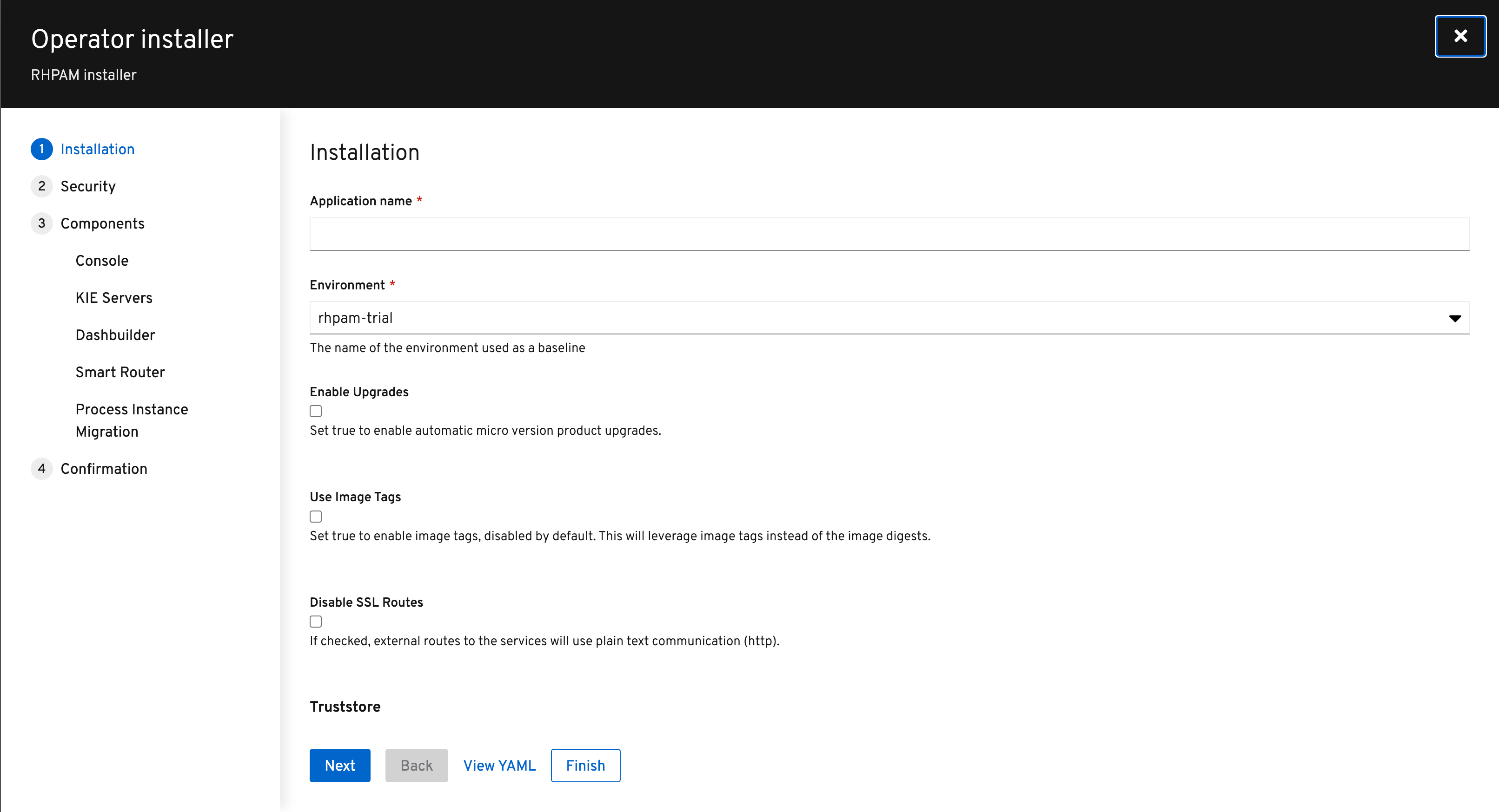 Operator Installer Form