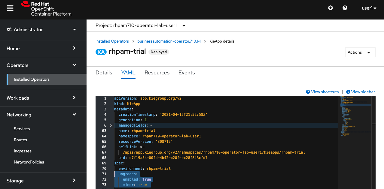 YAML Upgrades enabled