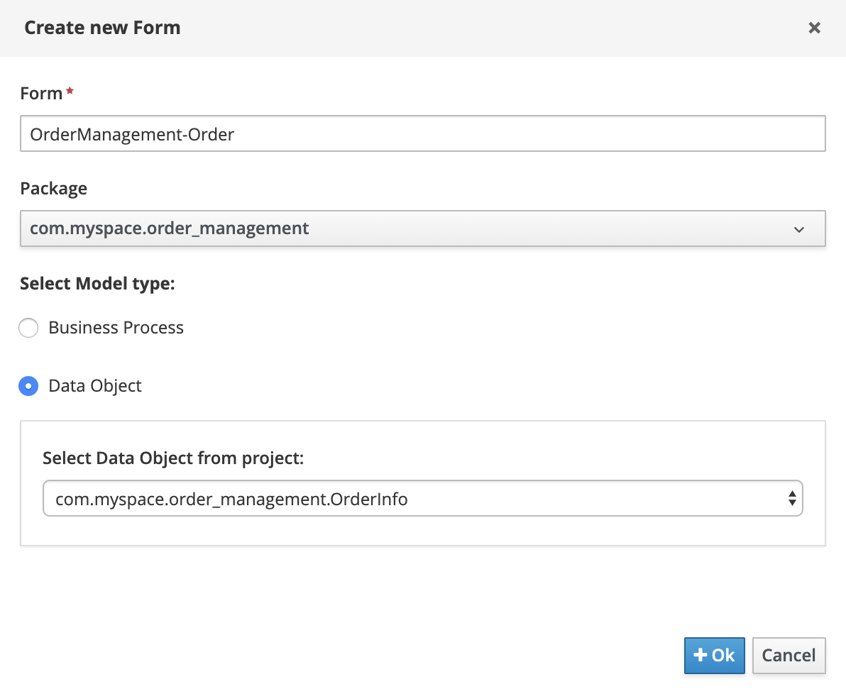 Create Order Management Order Form