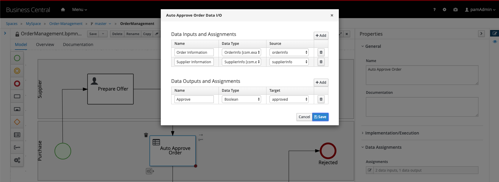 Process data mapping