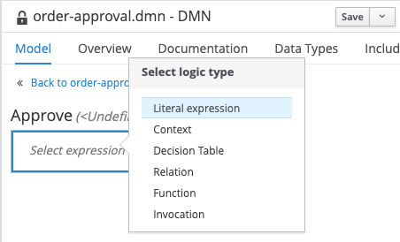 Select literal expression