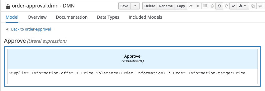 Literal expression implemented
