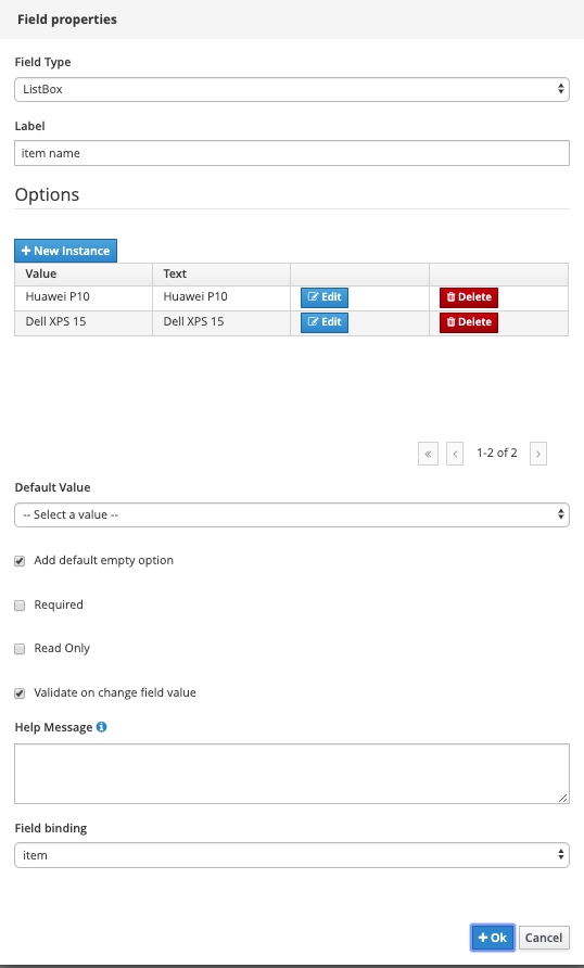 Item Name OrderManagement-Order Field