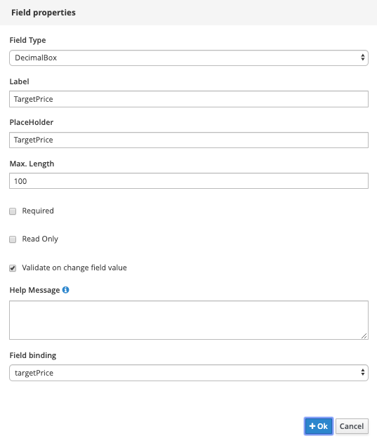 Target Price OrderManagement-Order Field